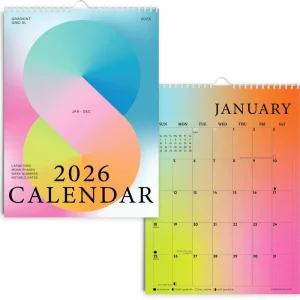 2026 Gradient Grid A3 Calendar Limited Time