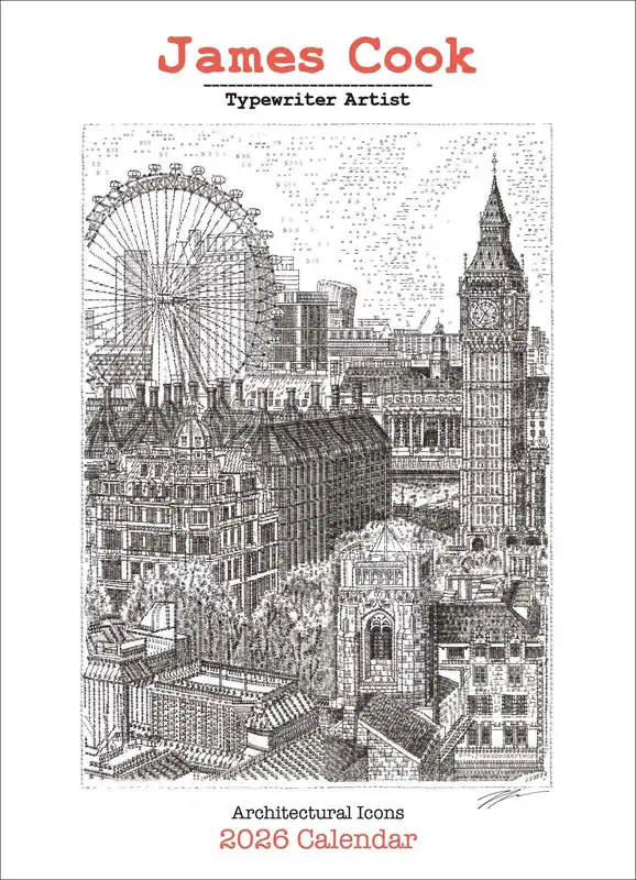 Viral 2026 James Cook Typewriter Artist Wall Calendar