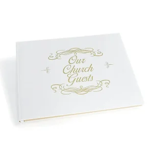 Fast Shipping Church Guest Book White Large Bonded Leather — Christian Superstore New Zealand