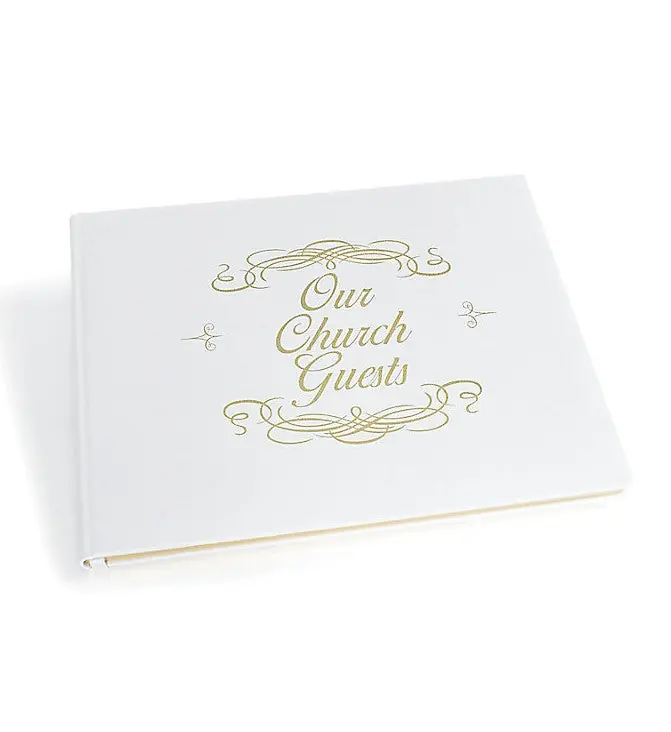 Fast Shipping Church Guest Book White Large Bonded Leather — Christian Superstore New Zealand